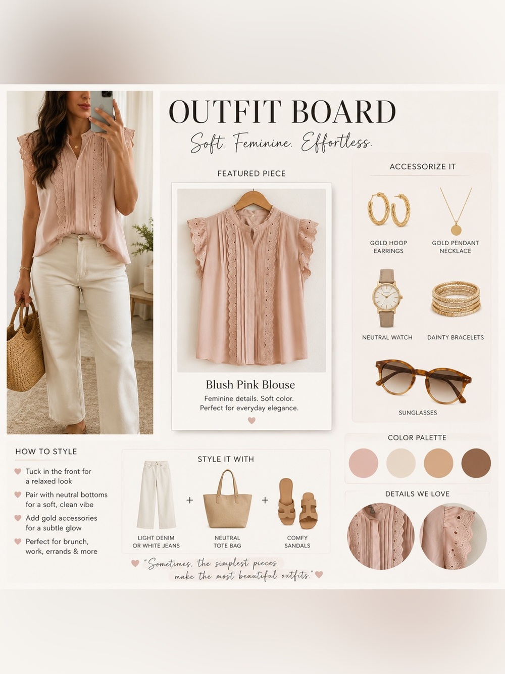 Blush pink blouse Petite M Ann Taylor
